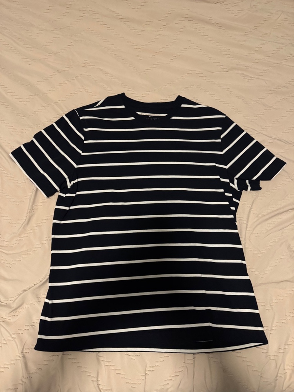 Striped black and White Short Sleeve Tee